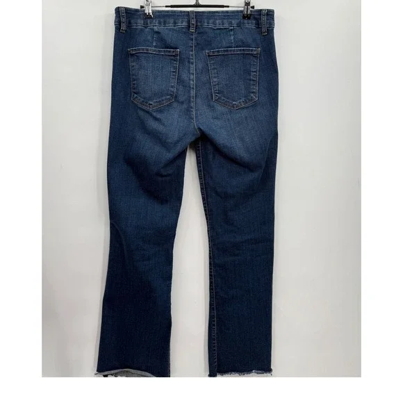 Kut From The Kloth Dark Wash Flare Jeans Raw Hem‎ Size 10 - Picture 7 of 11